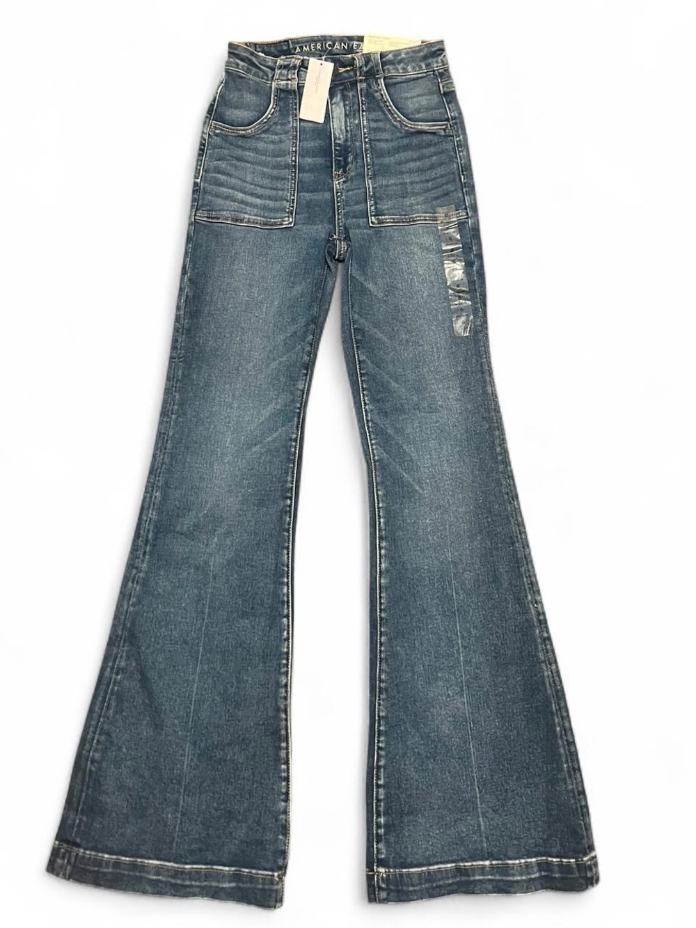 American Eagle Outfitters Vintage-Inspired Dark Blue Flare Jeans